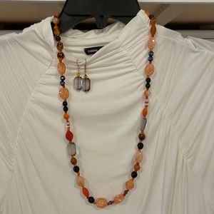 Orange and grey necklace